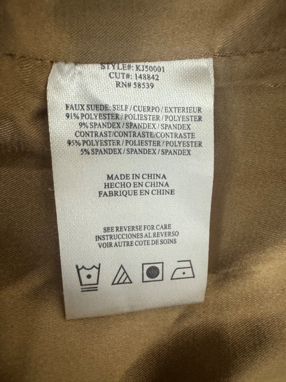 KUT from the Kloth Marlowe Faux Suede Moto Jacket Brown Tan XL Coat Zip Biker - Picture 8 of 13